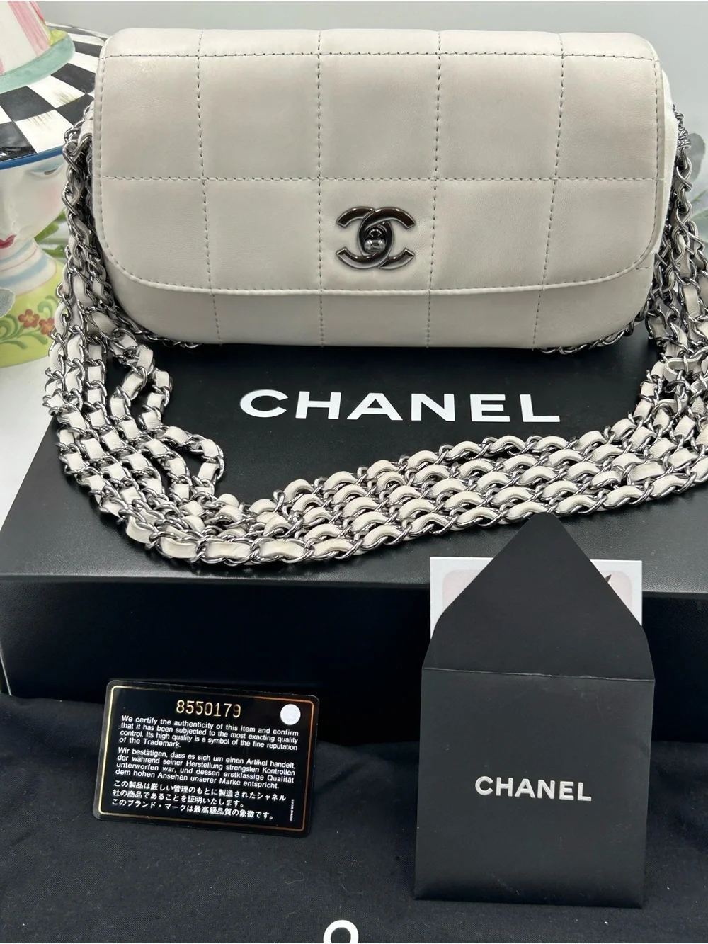 Women's vintage Chanel multi chain quilted flap bag made in Italy PRISTINE